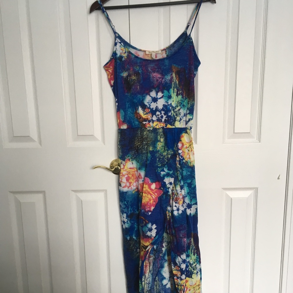 Floral Hawaiian slit maxi dress